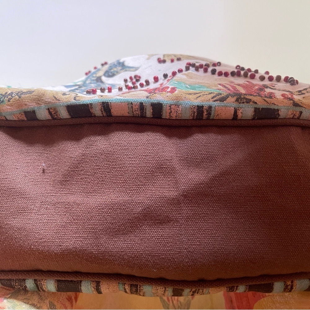 Seahorse Beaded & Painted Sea Horses Women's Kate McRostie Bag - Brown & Cream - Picture 4 of 11